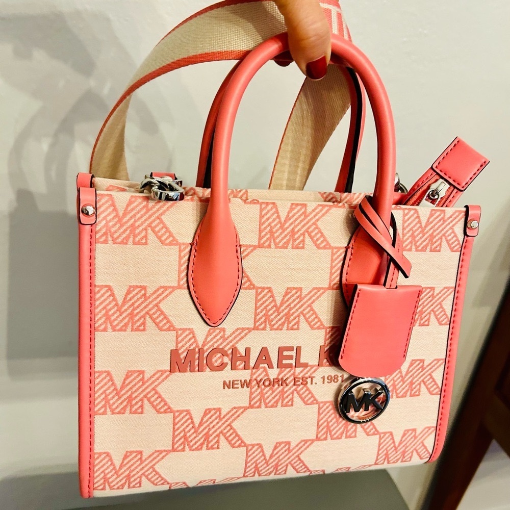 Michael Kors Mirella Signature Canvas Small Crossbody Tote